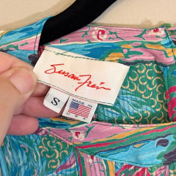 Vintage Susan Freis Floral Maxi Dress Small - Picture 7 of 8